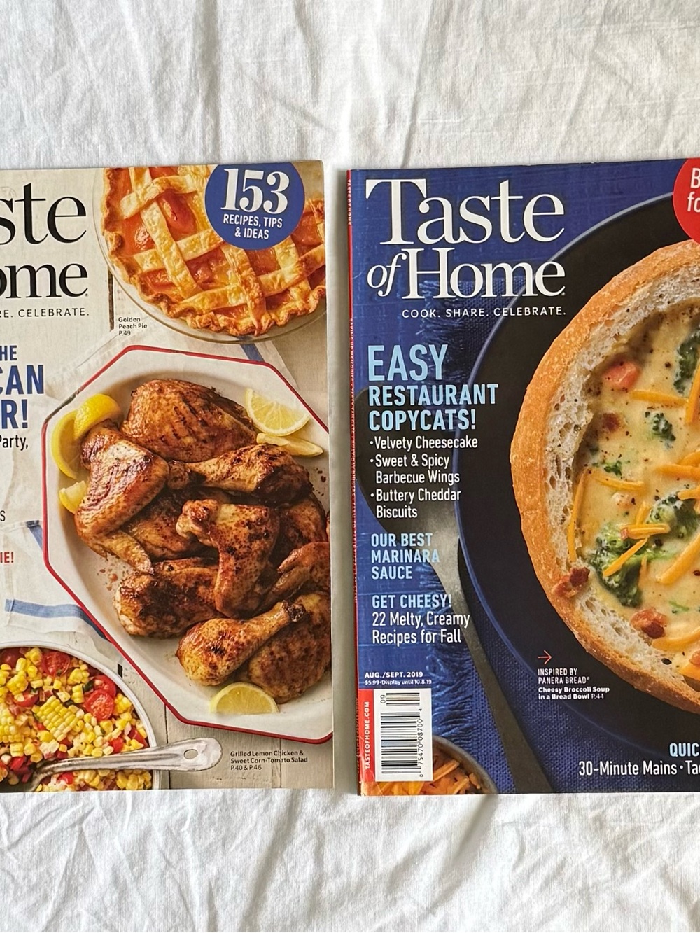 Taste of Home Cooking
Magazine Lot of 4/Feb Jun
Aug Oct 2019/Iilustrated